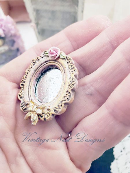 Mirror No.4 Original Painting Dollhouse Miniature Handmade image 4