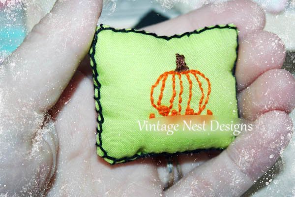 Halloween Fall Pillow No.2 Dollhouse Miniature Handmade image 1