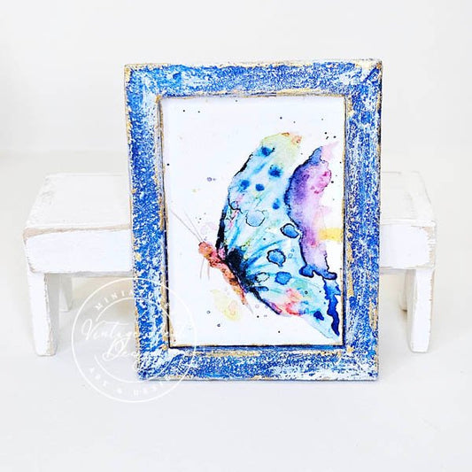 Butterfly No.1:3 Dollhouse Miniature Handmade Wooden Framed Art image 0
