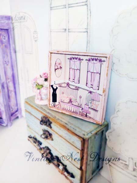Glamour Girl Bedroom No.1:1 Dollhouse Miniature Handmade image 5