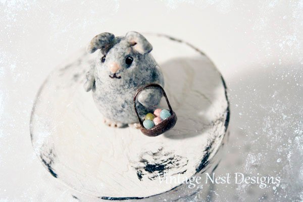 Porcelain Easter Bunny No.2 Handmade Dollhouse Miniature image 4