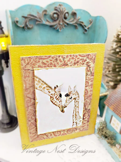 Giraffes No.1:2 Dollhouse Miniature Handmade Art image 1