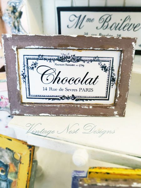 Chocolate Sign No.2:1 Dollhouse Miniature Handmade Wooden Framed Art image 7