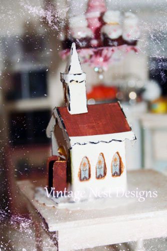 White Putz Church No.1 Handmade Miniature image 0