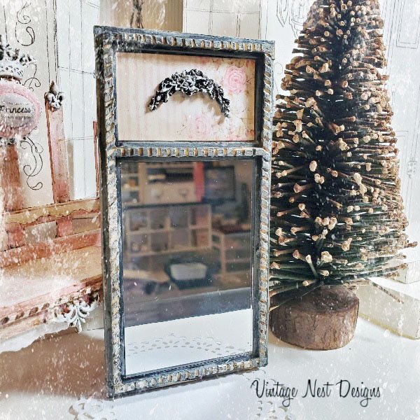 Old Vintage Mirror No.2 Dollhouse Miniature Handmade image 8
