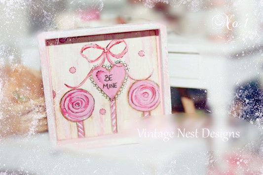Valentine Lollipop No.1 Dollhouse Miniature Handmade image 0
