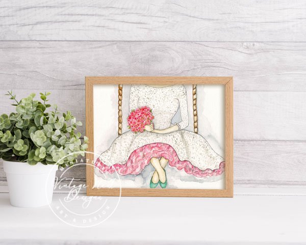 Bride to Be No.1 Digital Print Watercolor Painting image 3