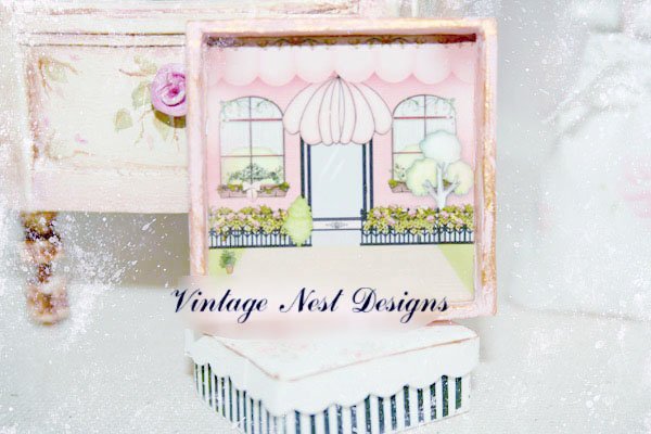 Store Front No.6:2 Dollhouse Miniature Handmade Wooden Framed Art image 1