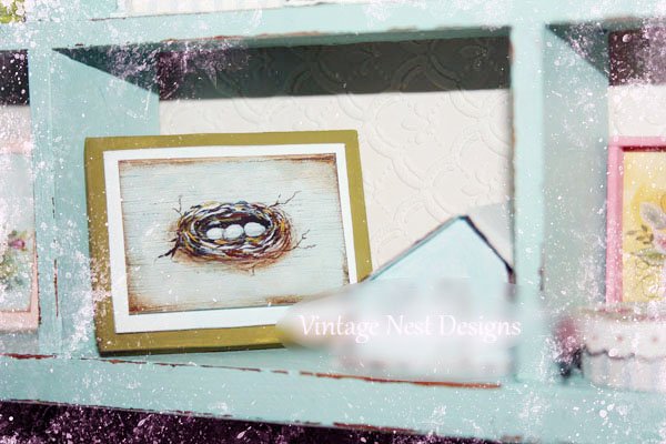 Bird Nest No.13 Dollhouse Miniature Handmade Wooden Framed Art image 2