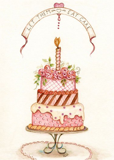 Cake No.8 Digital Prints Watercolor Painting image 0
