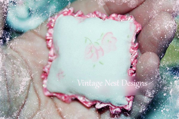 Pillow No.16 Dollhouse Miniature Handmade image 1
