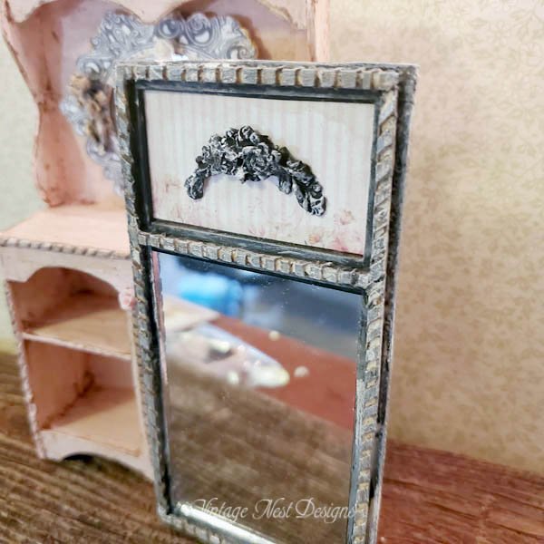 Old Vintage Mirror No.2 Dollhouse Miniature Handmade image 2