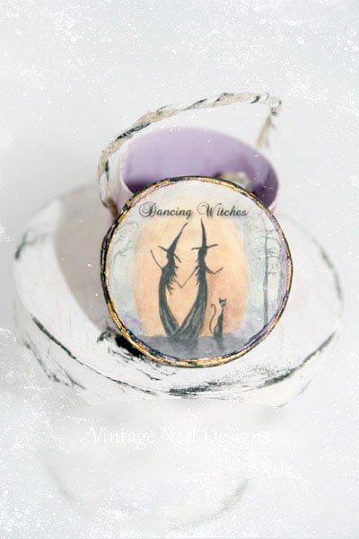 Dancing Witches Hat Band Box No.1 Dollhouse Miniature Handmade image 2
