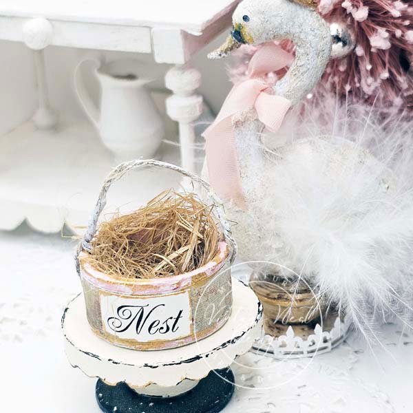 Bird Nest Basket No.8 Dollhouse Miniature Handmade image 7