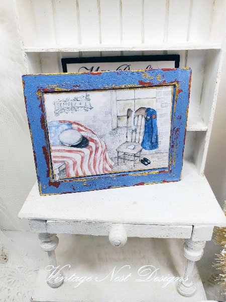 Semper Fi No.1:1 Handmade Dollhouse Miniature Wooden Framed Art image 2