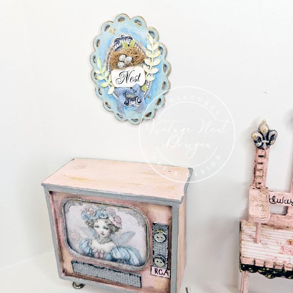 Bird Nest No.29 Dollhouse Miniature Handmade Framed Art image 6
