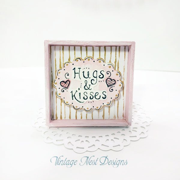 Valentine Hugs & Kisses No.1 Dollhouse Miniature Handmade image 0