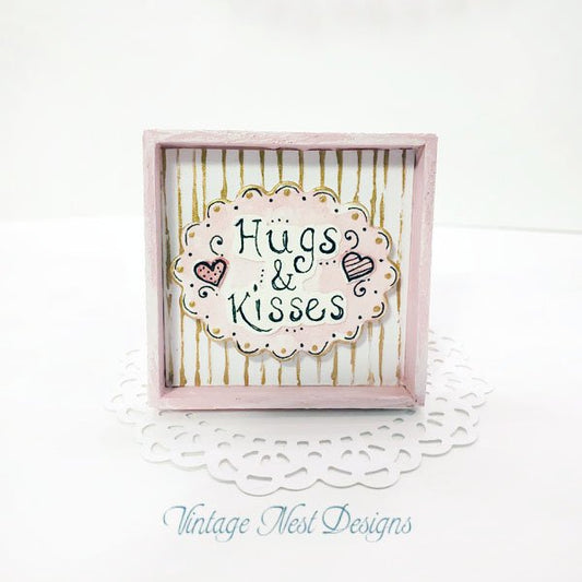Valentine Hugs & Kisses No.1 Dollhouse Miniature Handmade image 0