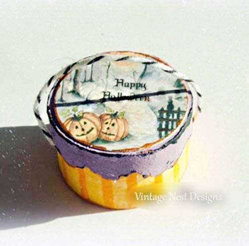 Pumpkins in the Woods Box No.1 Dollhouse Miniature Handmade image 0