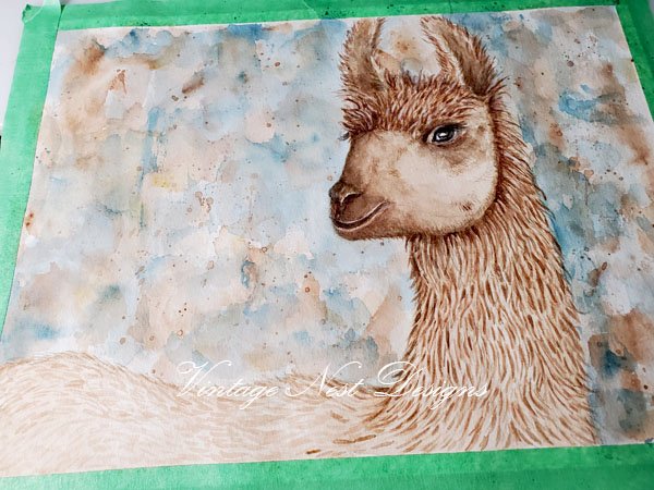 Llama No.1 Digital Prints Watercolor Painting image 3