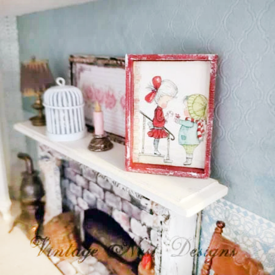 Love to You Christmas Children No.1:3 Dollhouse Miniature Handmade image 1