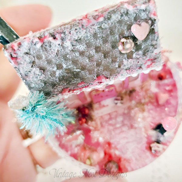 Valentine Putz Glitter Holiday House No.1 Handmade Miniature image 5