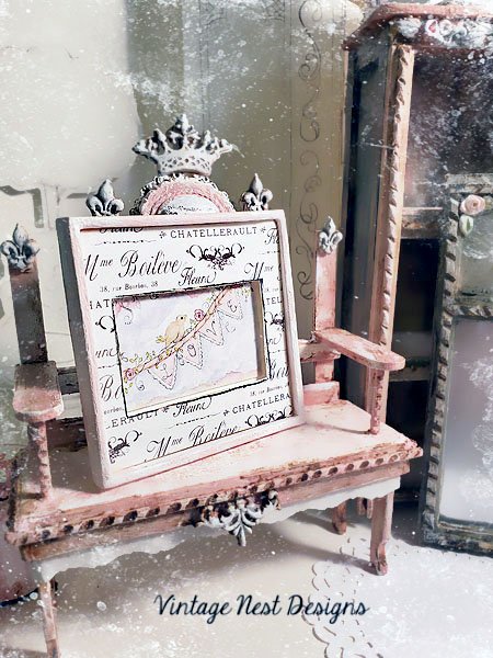 Love Birds No.1:4 Dollhouse Miniature Handmade image 4