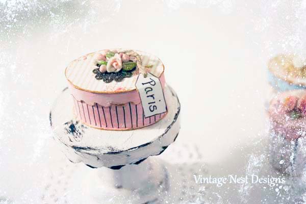Hat-Band Box No.44 Dollhouse Miniature Handmade for Dolls image 2