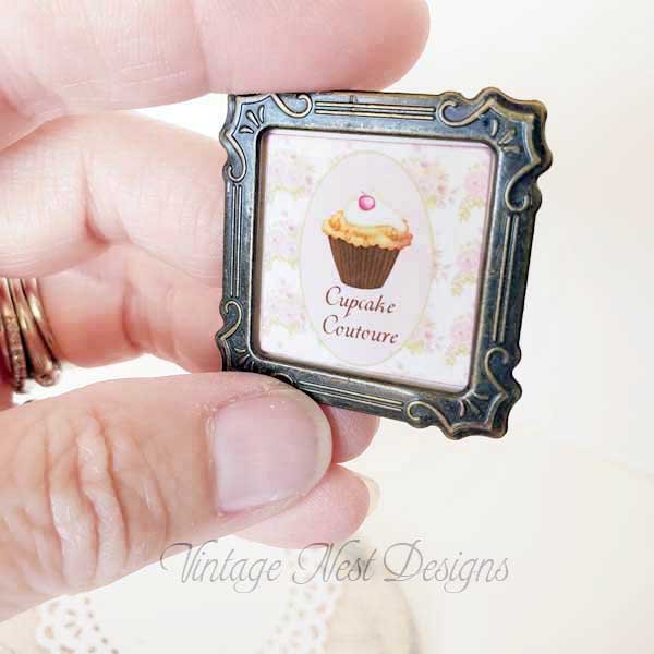 Cupcake Sign No.35 Dollhouse Miniature Handmade image 2