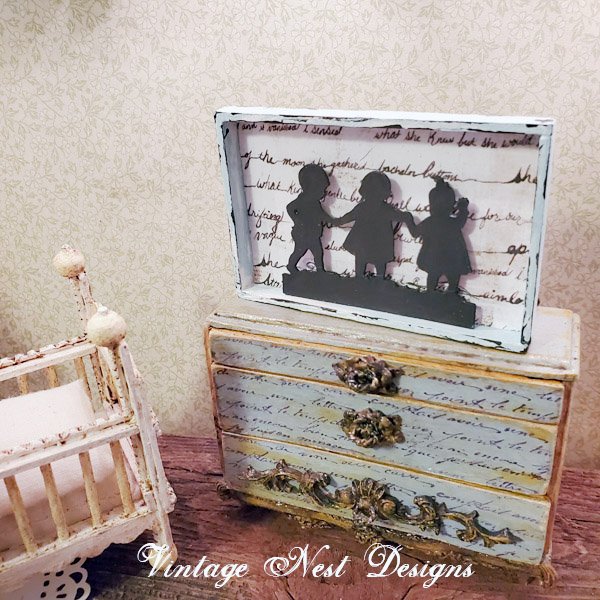 Child Silhouette No.3 Dollhouse Miniature Handmade image 4