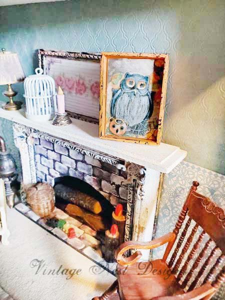 Halloween Owl No.4:3 Dollhouse Miniature Handmade image 1