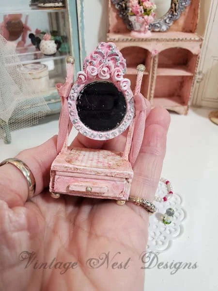 Vanity Mirror No.2 Dollhouse Miniature Handmade image 1
