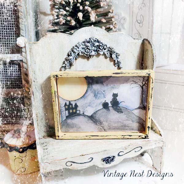 Cat & the Moon No.1:1 Dollhouse Miniature Handmade image 5