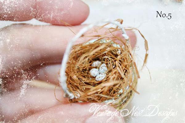 Bird Nest Basket No.5 Handmade Miniature image 2
