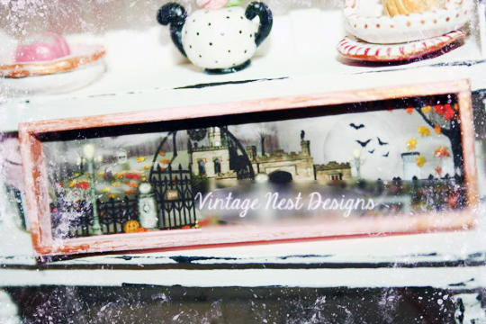 Spooky Nights No.1:2 Dollhouse Miniature Handmade Wooden Framed Miniature image 2