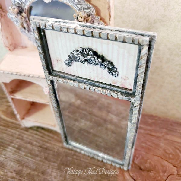 Old Vintage Mirror No.2 Dollhouse Miniature Handmade image 3