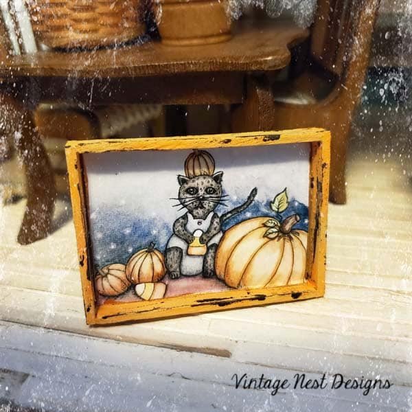 Candy Corn Kitty No.1:2 Dollhouse Miniature image 4