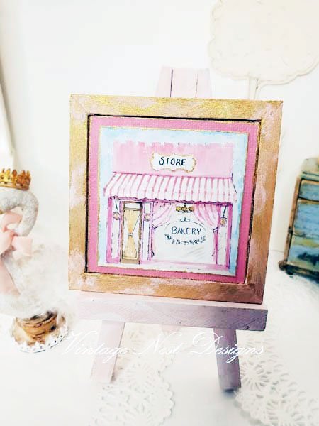 Bakery Store No.1:1 Dollhouse Miniature Handmade Wooden Framed Art image 4