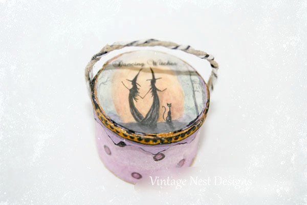 Dancing Witches Hat Band Box No.1 Dollhouse Miniature Handmade image 0