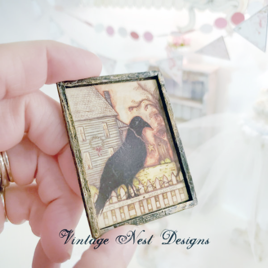Home Sweet Home Crow No.1:1 Dollhouse Miniature Handmade image 3