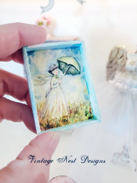 Monet No.1:1 Dollhouse Miniature Handmade Wooden Framed Art image 4