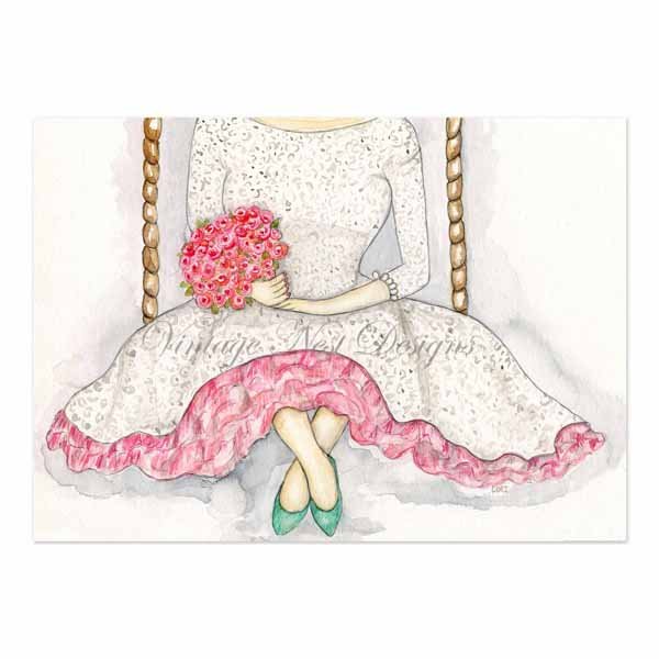 Bride to Be No.1 Digital Print Watercolor Painting image 1