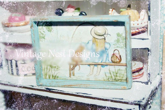 Cat Fishing No.1:1 Dollhouse Miniature Handmade image 0