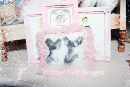 Corset Pillow No.1 Dollhouse Miniature Handmade image 1