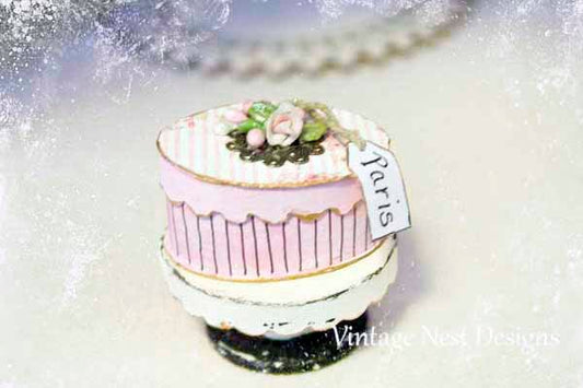 Hat-Band Box No.44 Dollhouse Miniature Handmade for Dolls image 0