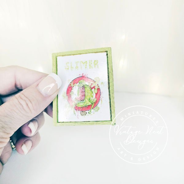 Slimer No.1:1 Dollhouse Miniature Handmade Wooden Framed Art image 4