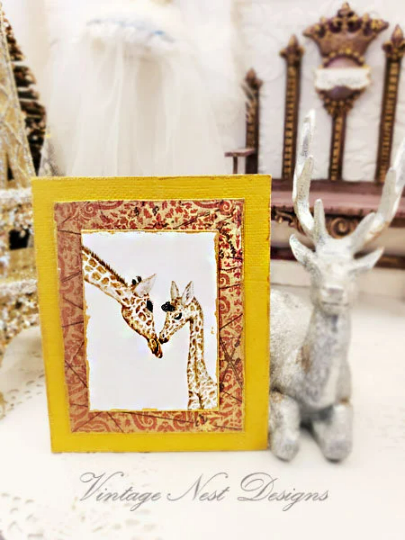 Giraffes No.1:2 Dollhouse Miniature Handmade Art image 3