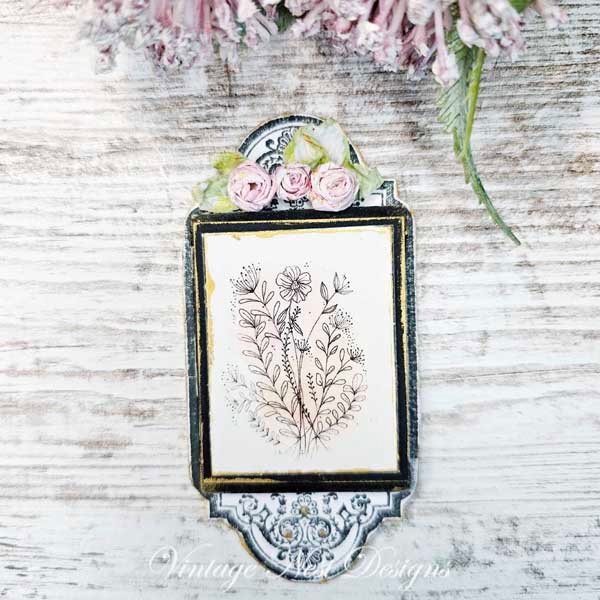 Florals No.18 Dollhouse Miniature Handmade Wooden Framed Art image 5