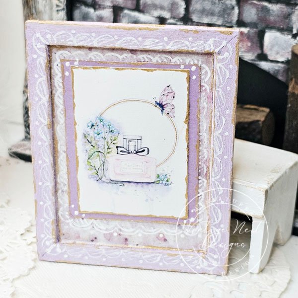 Miss Dior Perfume No.1:1 Dollhouse Miniature Handmade Wooden Framed Art image 0