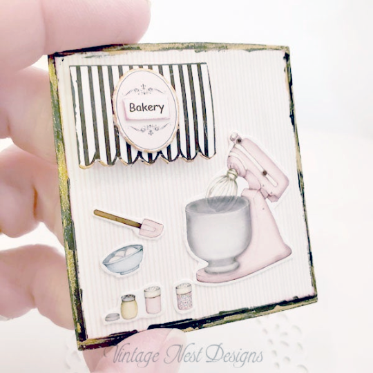 Bakery Pink Mixer No.1:2 Dollhouse Miniature Handmade image 1